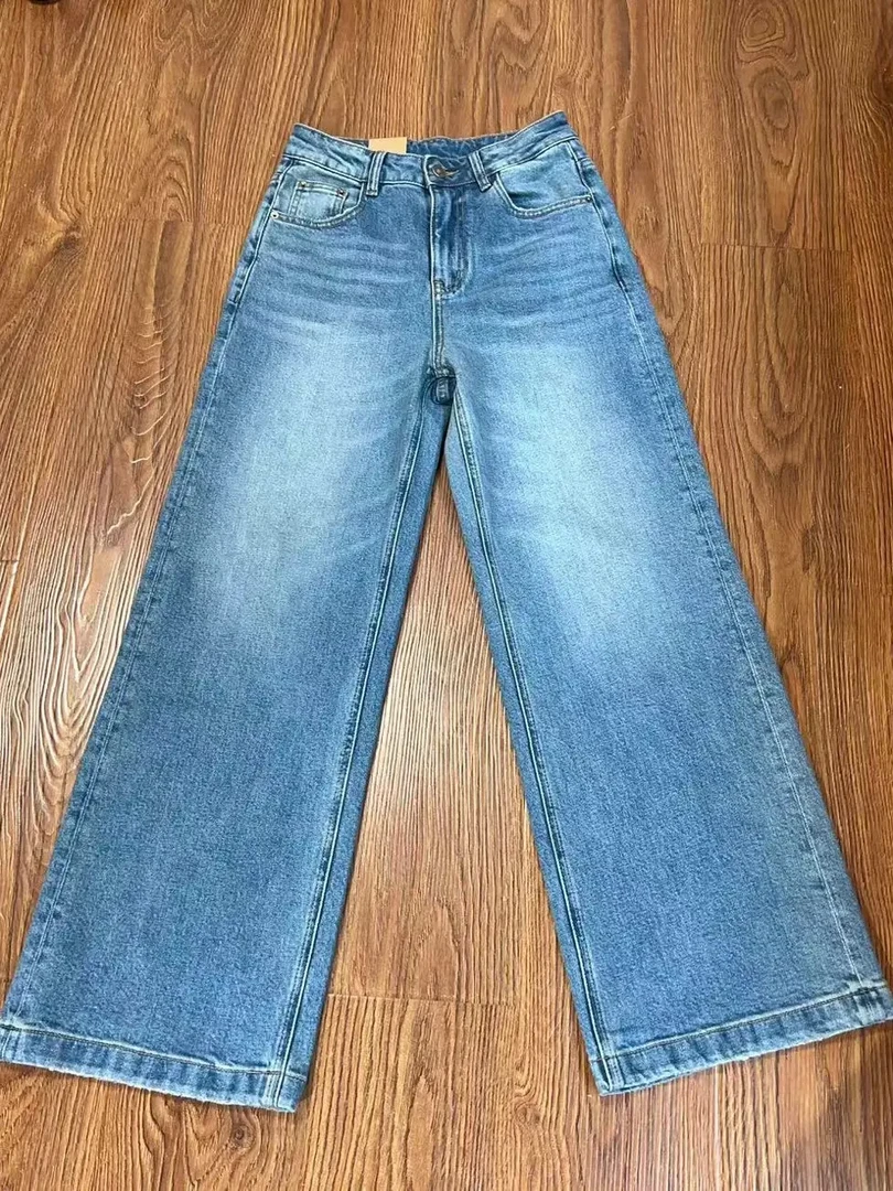 【那尚新品】宽松显瘦直筒阔腿牛仔裤