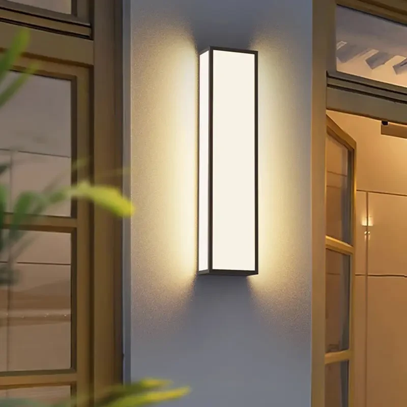 户外壁灯防水室外露台太阳能壁灯外墙柱子现代简约庭院长条墙壁灯