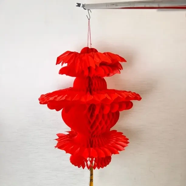 80红吉祥一包2个塑纸招财蜂窝红灯笼春节元旦结婚节日喜庆装饰品