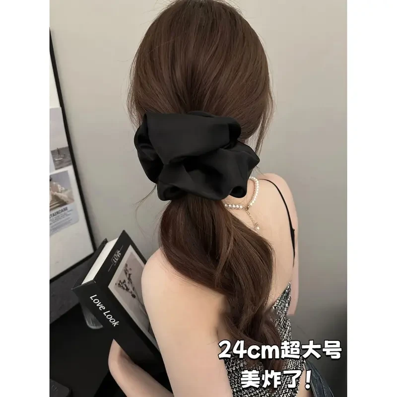 只卖大号！24超大头花女缎面大肠发圈头绳女高级感简约发圈发饰