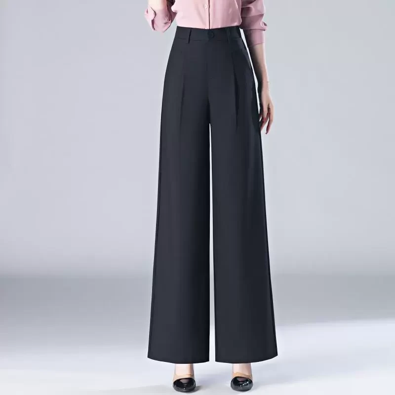 简约轻奢感阔腿裤女2025新款春季宽松休闲西装裤高腰垂感显瘦长裤