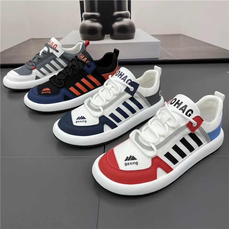 韩版潮流低帮休闲网面透气春季新品男士大头时尚百搭系带男鞋