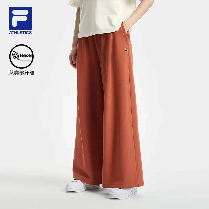【亲肤舒适莱赛尔】FILA/斐乐女秋新款宽松直筒阔腿长裤秋冬穿搭