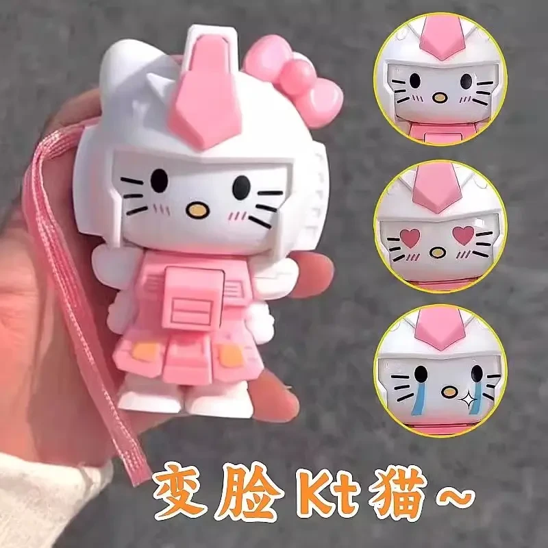 KT猫变脸玩具创意玩具小新挂件凯蒂猫高达机甲创意搞怪车载小摆件