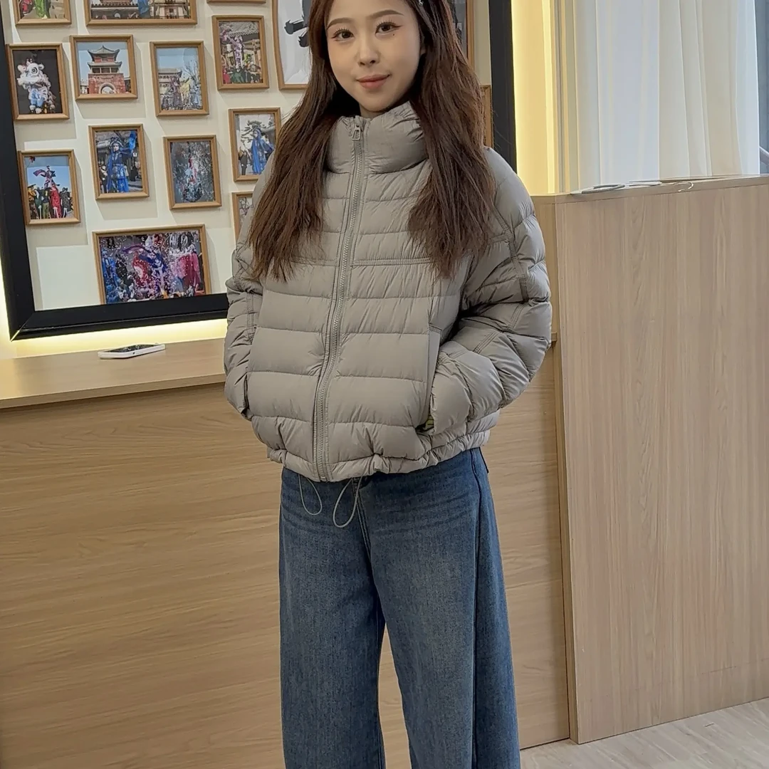 短款立领排骨白鸭绒女韩版加厚保暖秋冬宽松百搭外套