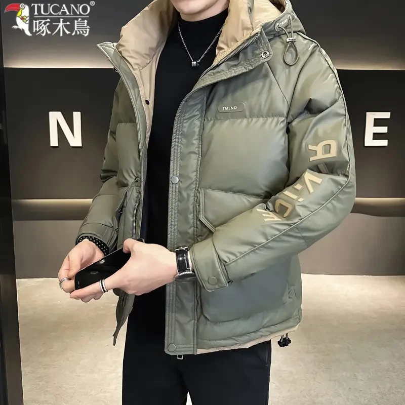 啄木鳥工装连帽防寒棉服加厚痞帅高级感男士休闲保暖羽绒棉衣外套