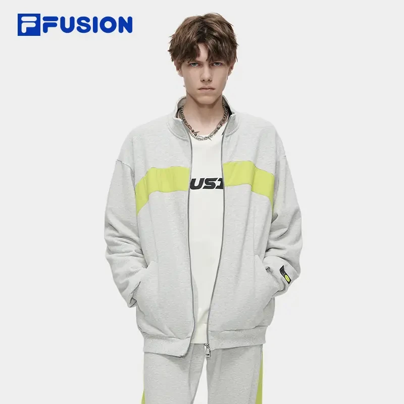 FILA FUSIONX BEAMS斐乐流光风外套男针织拼接外套T11M349501F