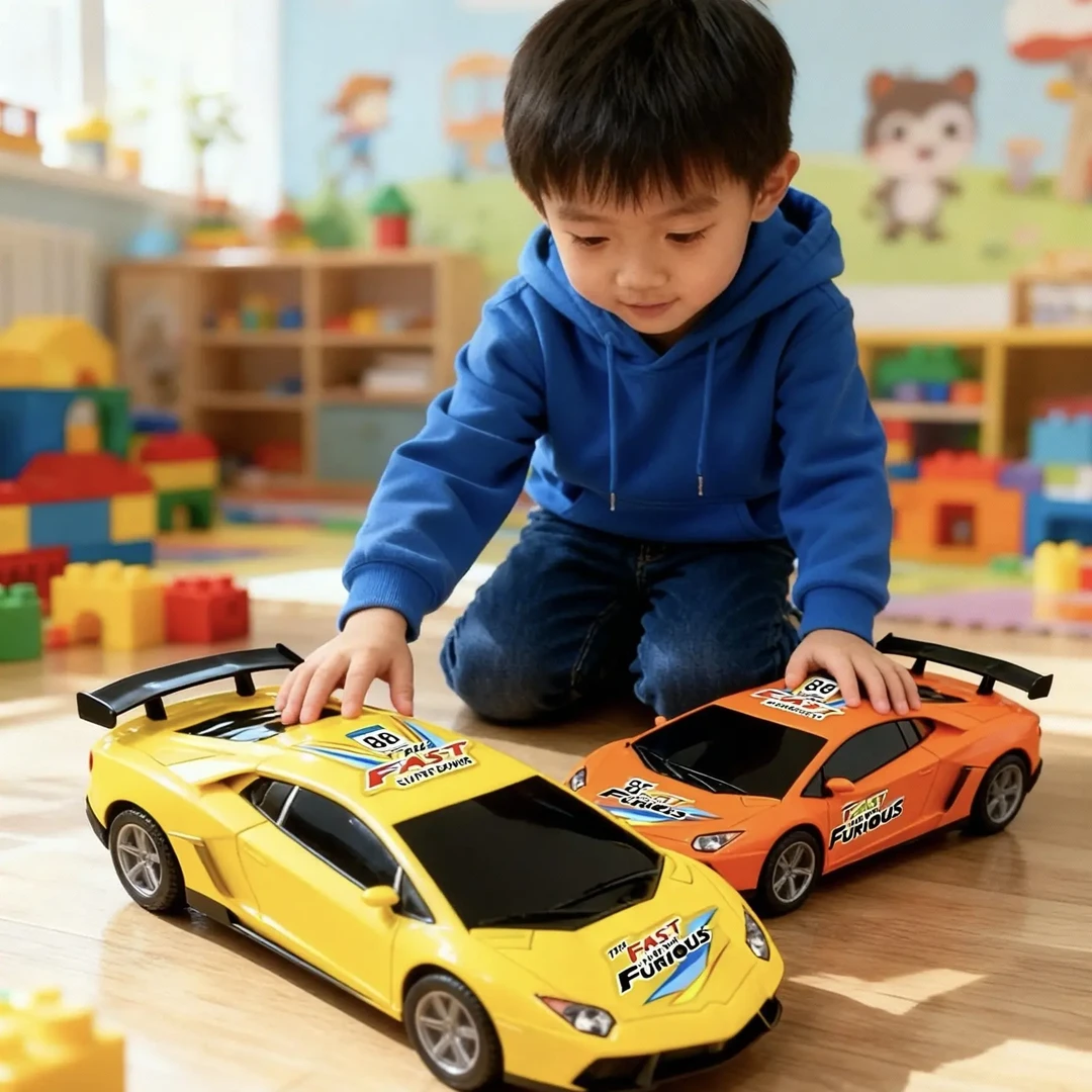 儿童大号跑车惯性汽车兰博基尼模型耐摔抗造警车模型玩具警车玩具