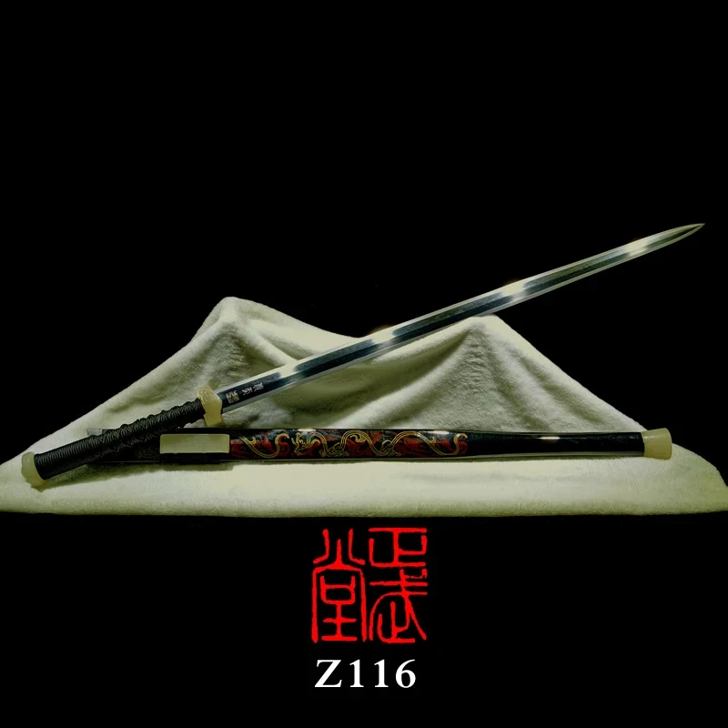 倚天剑(夹钢16000余层)漆鞘玉装三国兵器龙泉正武堂刀剑未开刃