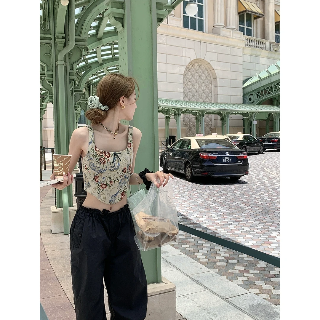 SourceWithU QueenCard 黑色王牌飞行裤女帅气长腿薄款宽松休闲裤