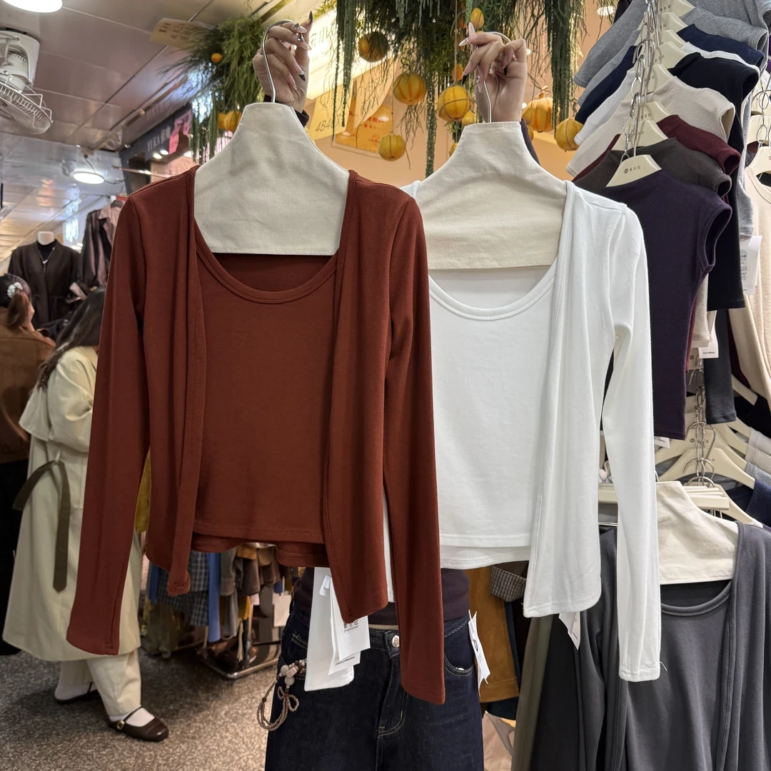 2025早秋新款高品质假两件外套女高级设计感宽松显瘦减龄上衣