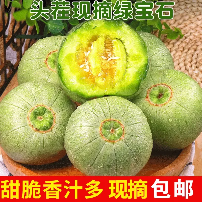 【香甜 绿宝石甜瓜】头茬山东绿宝甜瓜自然成熟小香瓜脆甜新鲜水果