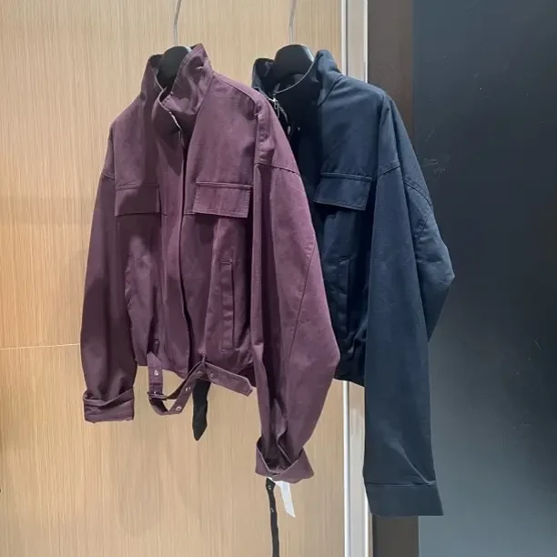 牛仔短外套短款秋季直下摆纯色女春秋薄款立领风衣