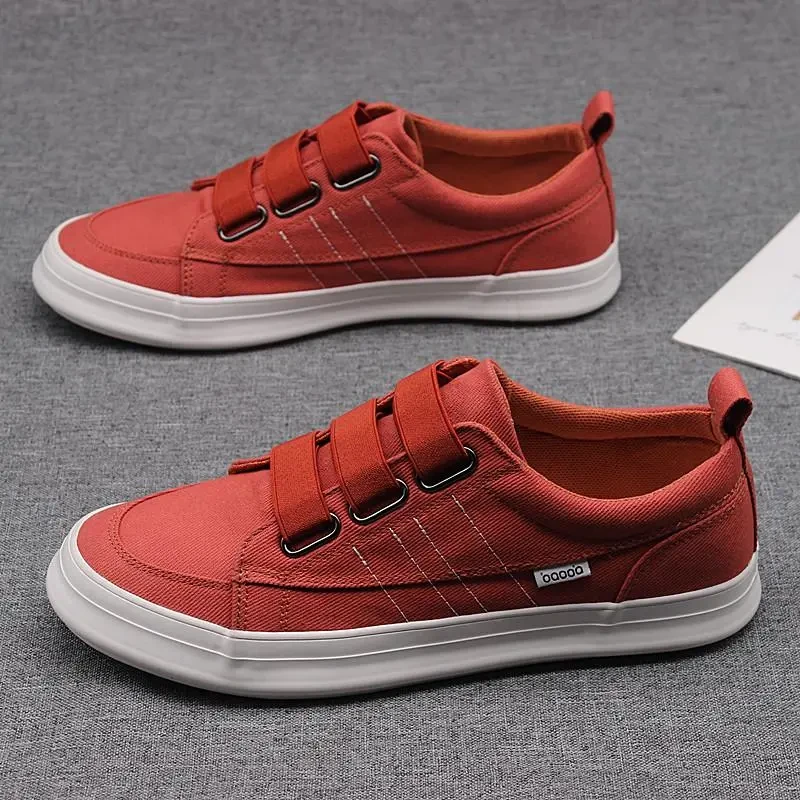 帆布鞋男2025春夏季新款透气英伦百搭软底休闲鞋男士松紧套脚平板