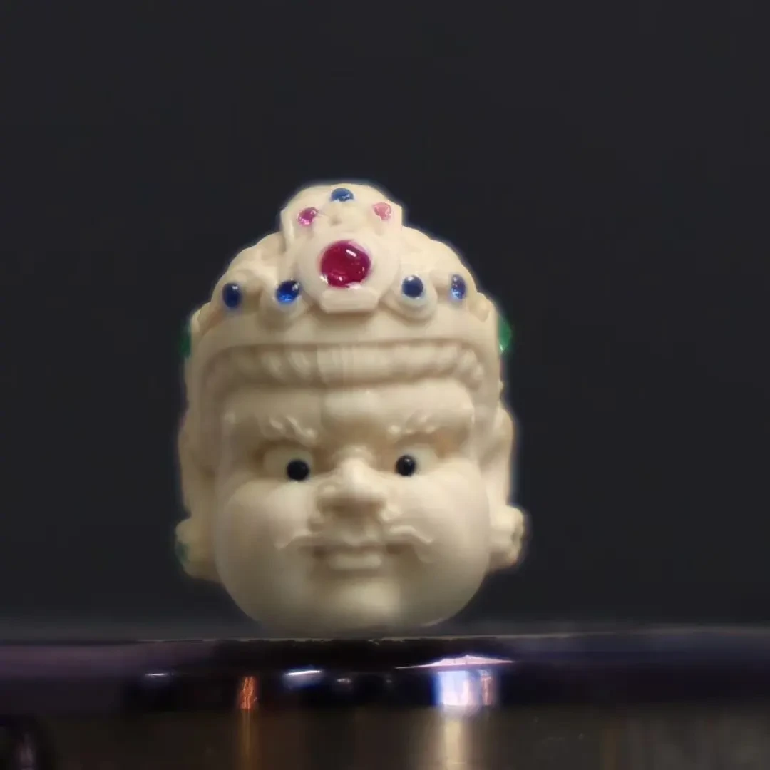 天然保真猛犸象牙黄财神，精工雕刻文玩配饰