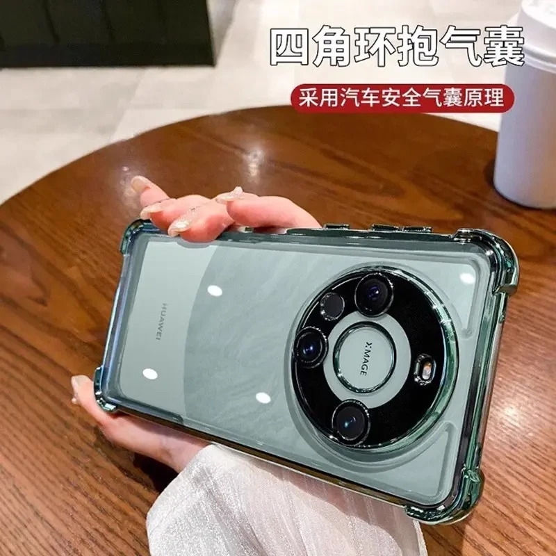 适用华为mate70pro手机壳电镀气囊防摔四角全包镜头mate60保护套