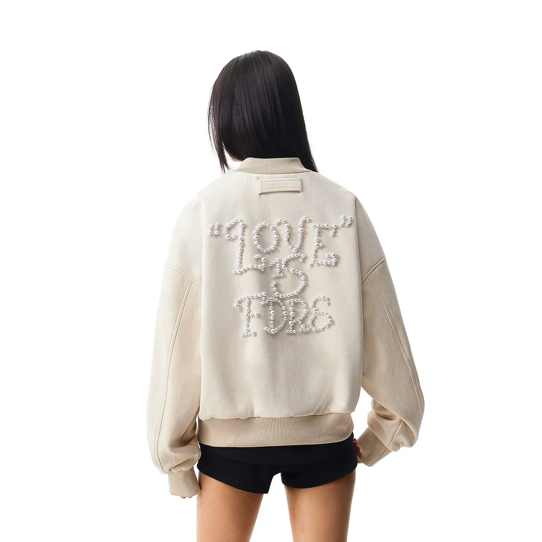 FDR官方店 珍珠皮绒短款夹克男女春季25年新款情侣装棒球服外套