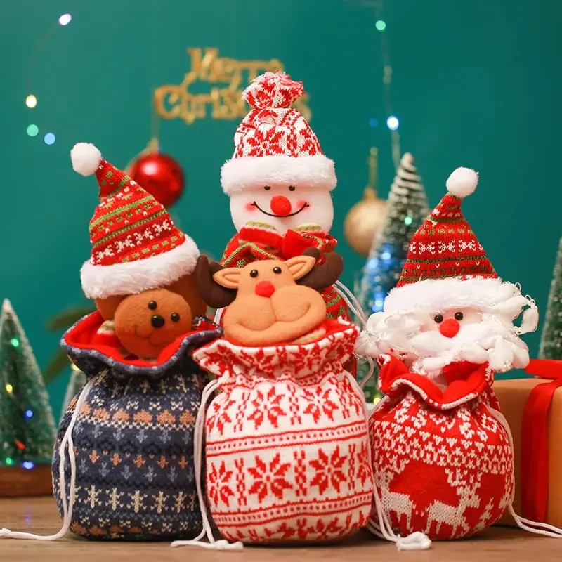 圣诞礼物袋儿童糖果袋创意装饰礼品平安夜苹果袋雪人礼物袋