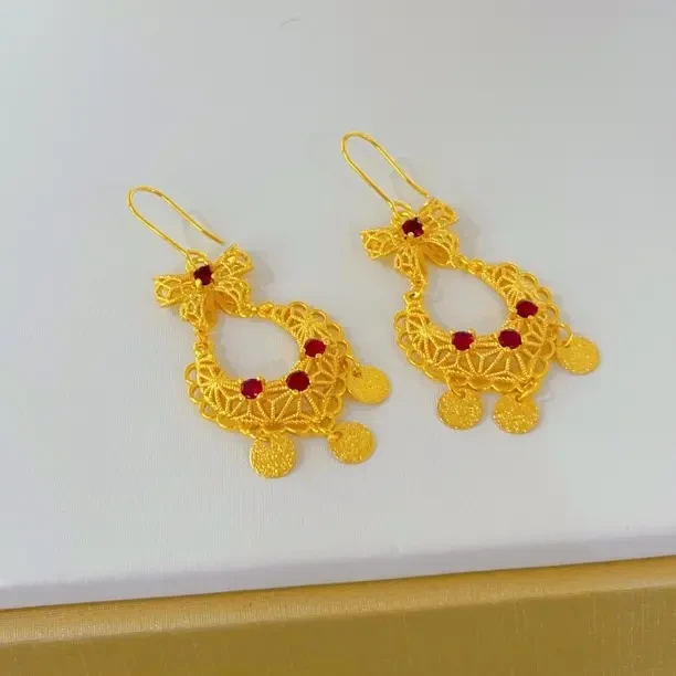 合金耳饰 气质几何图案甜美风金色日韩