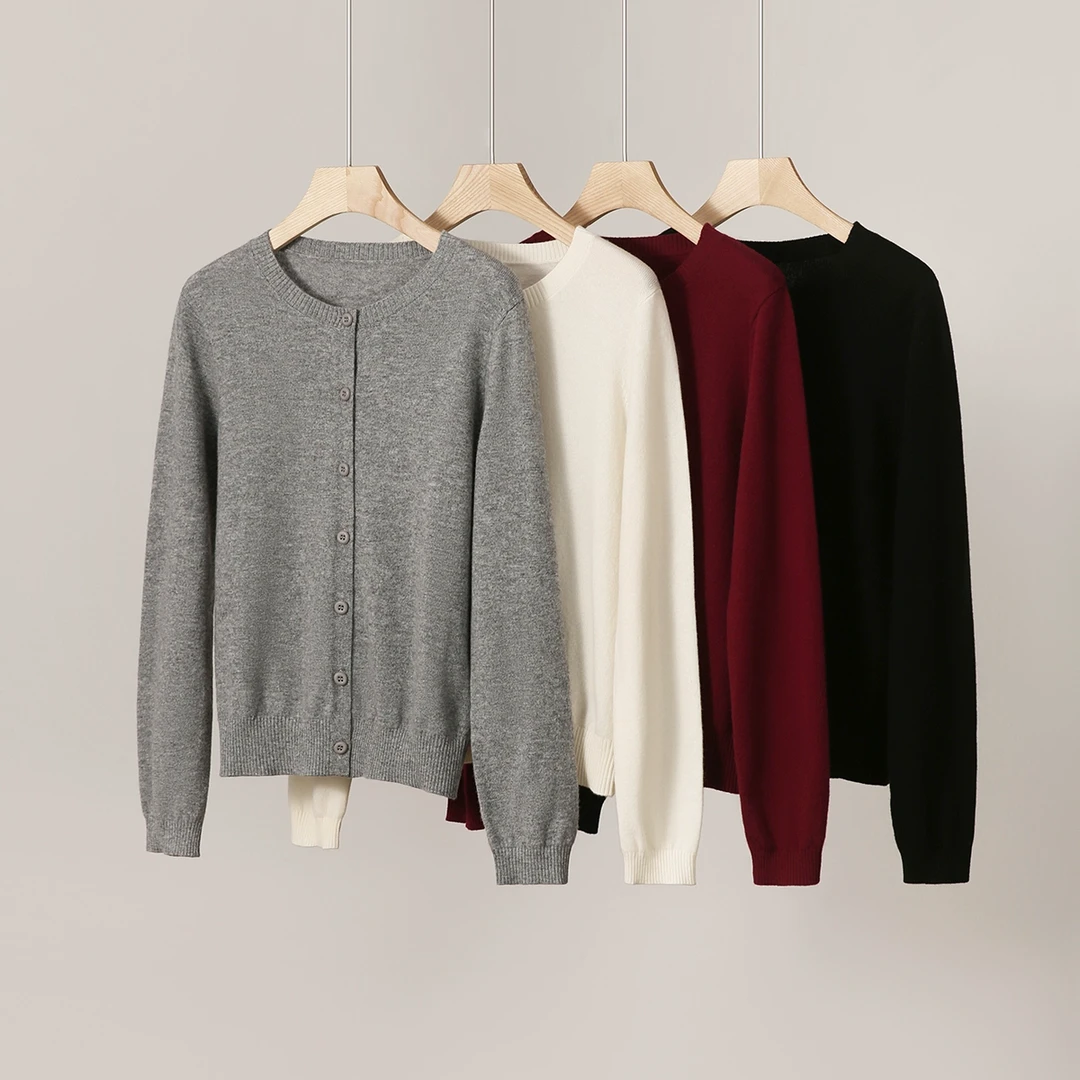 【九月木兮】miu系羊毛羊绒针织衫2025新款佰搭针织开衫S73448ZWNVG