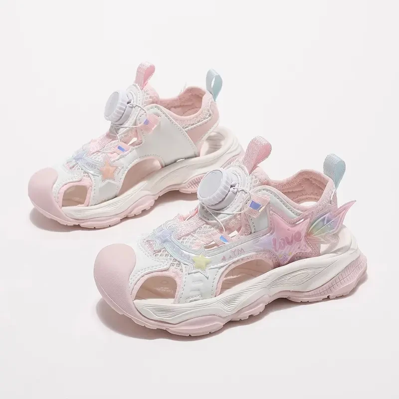 ABC儿童夏季6-12岁新款中大童网面透气镂空轻便休闲沙滩鞋女宝