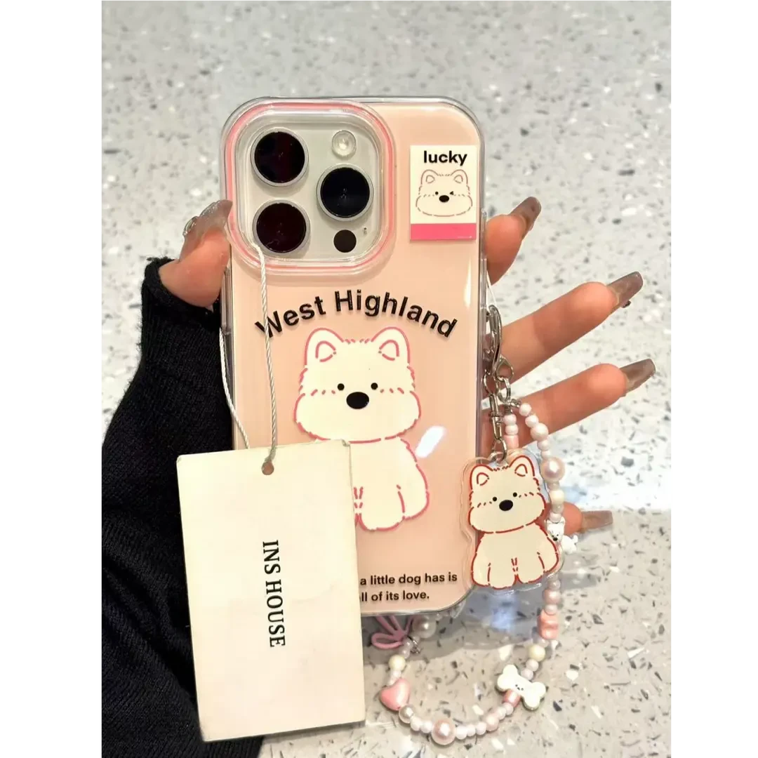 适用可爱西高地苹果手机壳华为vivo小米荣耀oppo红米可爱女全包软