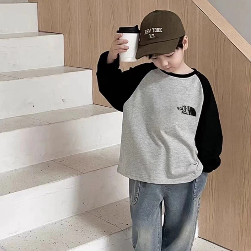 【清仓福利】2025秋款系字母T恤韩版儿童通用休闲男童外套秋冬款