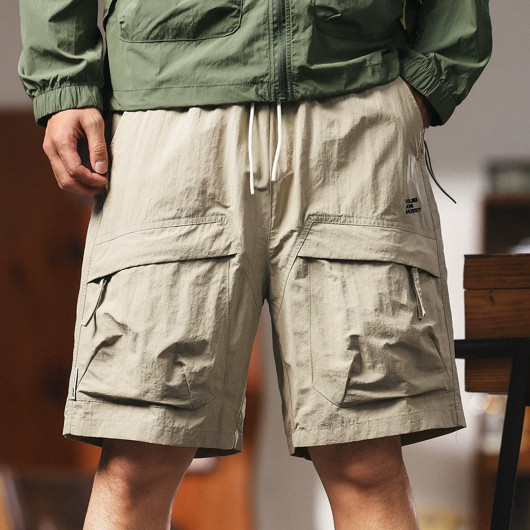 格蓝鹿高端机能多口袋工装短裤男夏季潮牌宽松运动五分裤休闲中裤