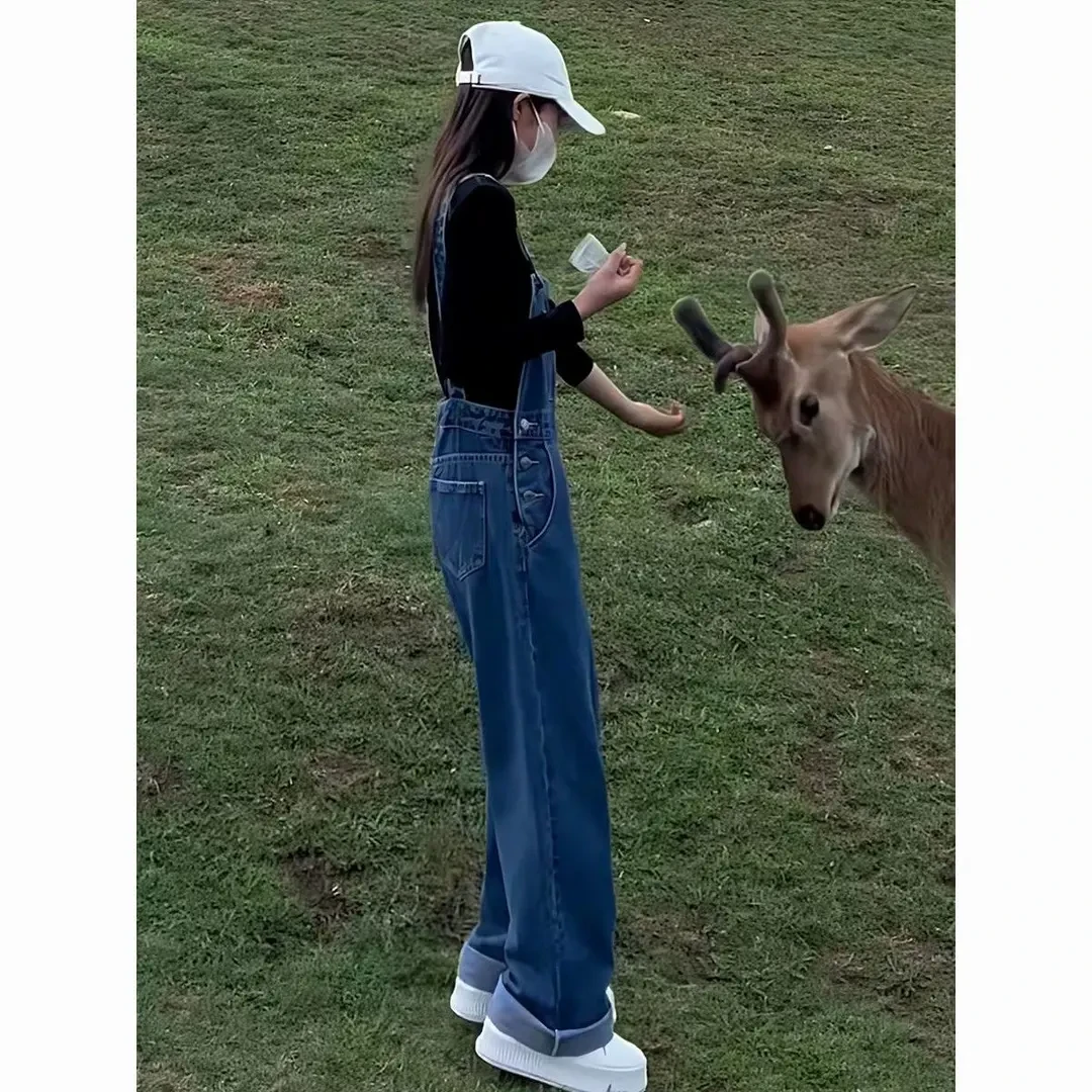 新款新款设计感小个子牛仔背带裤慵懒休闲温柔别致