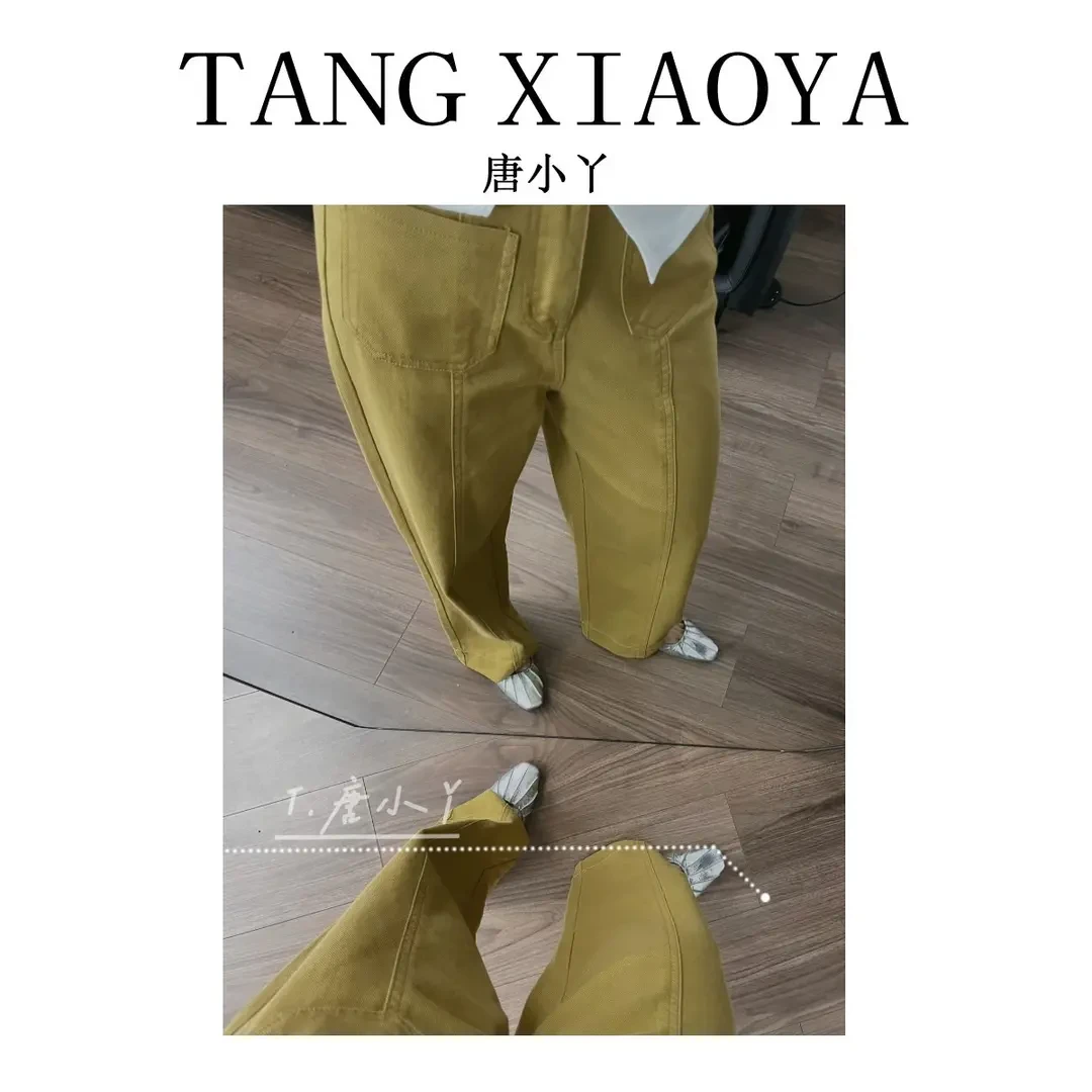 唐小丫|春夏休闲裤春季长裤直筒裤宽松时尚高腰牛仔裤裤子2517