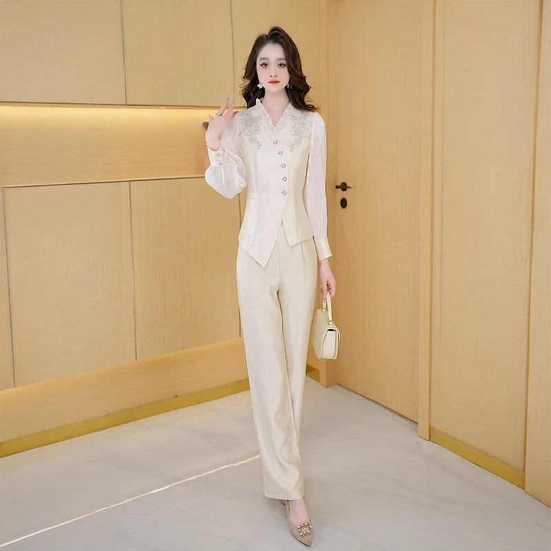 【两件套】秋季时尚修身气质洋气休闲收腰显瘦减龄百搭女装套裤