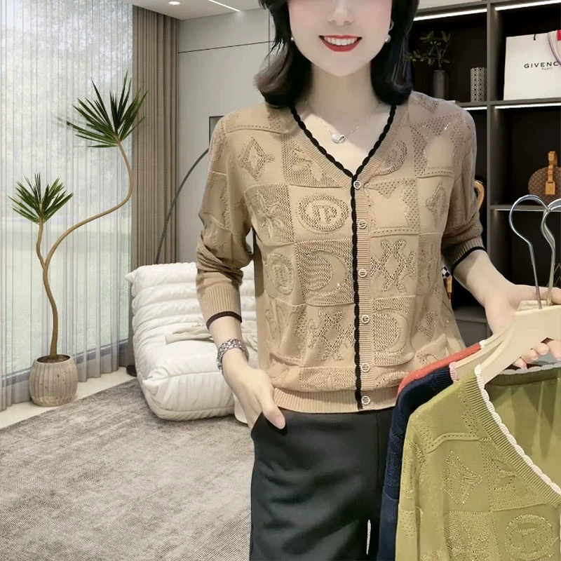 莱赛尔天丝针织衫2025年春季时尚洋气通勤减龄显瘦内搭外穿打底衫