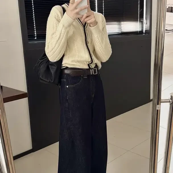 【丽姐女装】丹宁‘原牛’｜质感担当 秋冬实用遮胯牛仔裤K0377