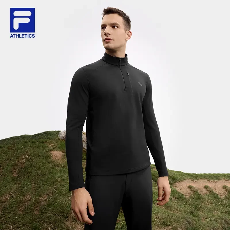 Fila/斐乐新款半拉链POLO内搭长袖简约运动款立领保暖A11M517202F