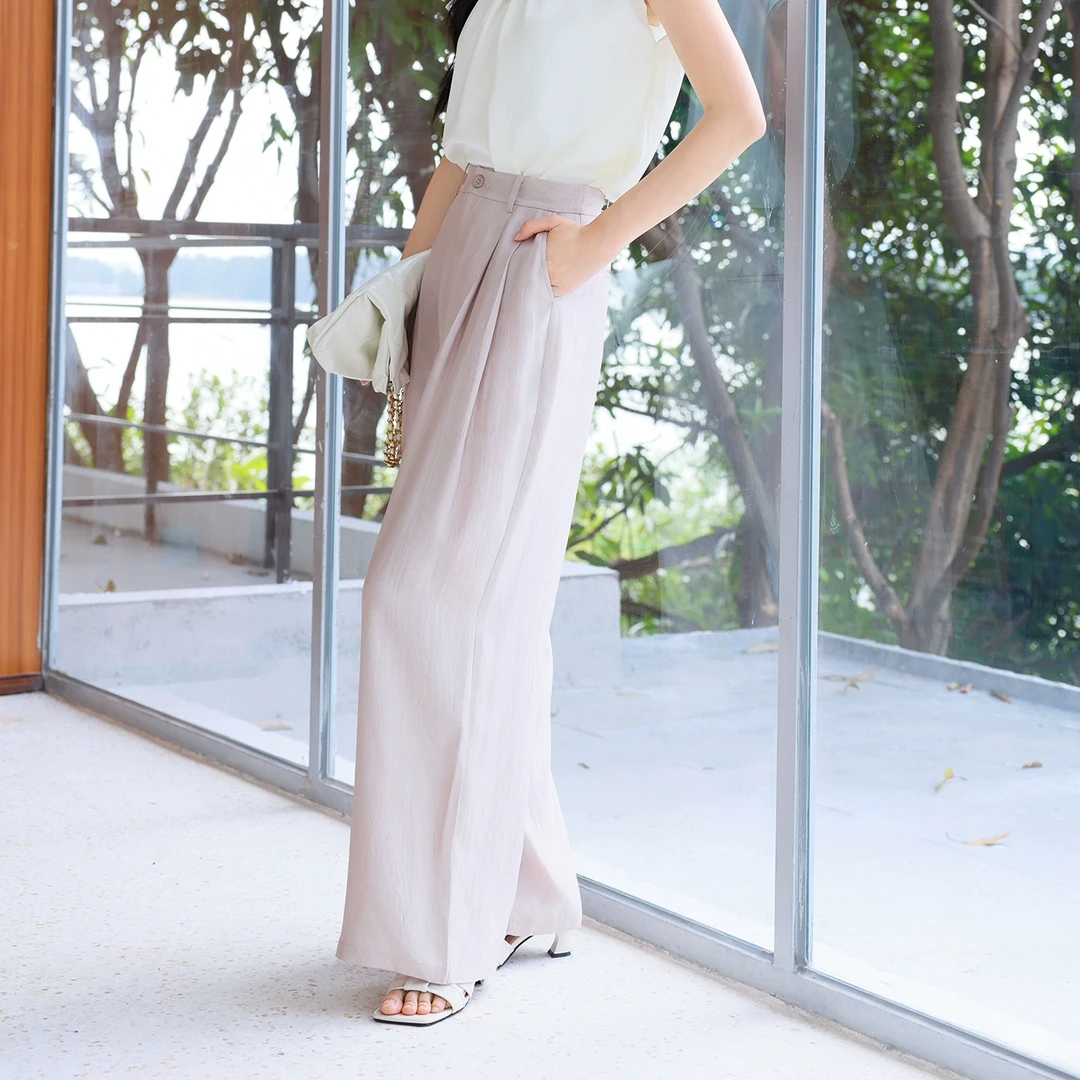 朵以2025夏新品女休闲裤直筒裤显瘦百搭专柜正品40BX211100原338