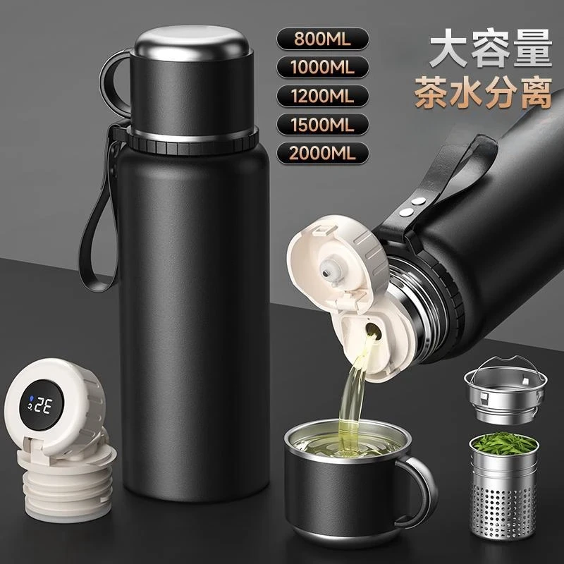 高档泡茶保温杯大容量真空不锈钢保温壶商务保温杯大号超大水杯