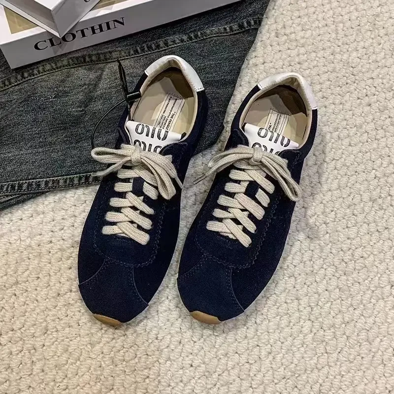 韩版全牛皮透气百搭阿甘鞋女2025春季新款时尚潮流低帮运动休闲鞋