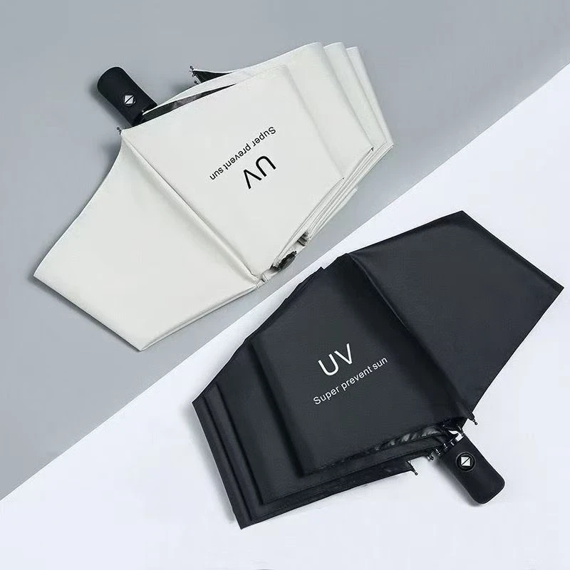 简约全自动伞小清新三折伞黑胶防晒遮阳伞办公晴雨两用伞A966