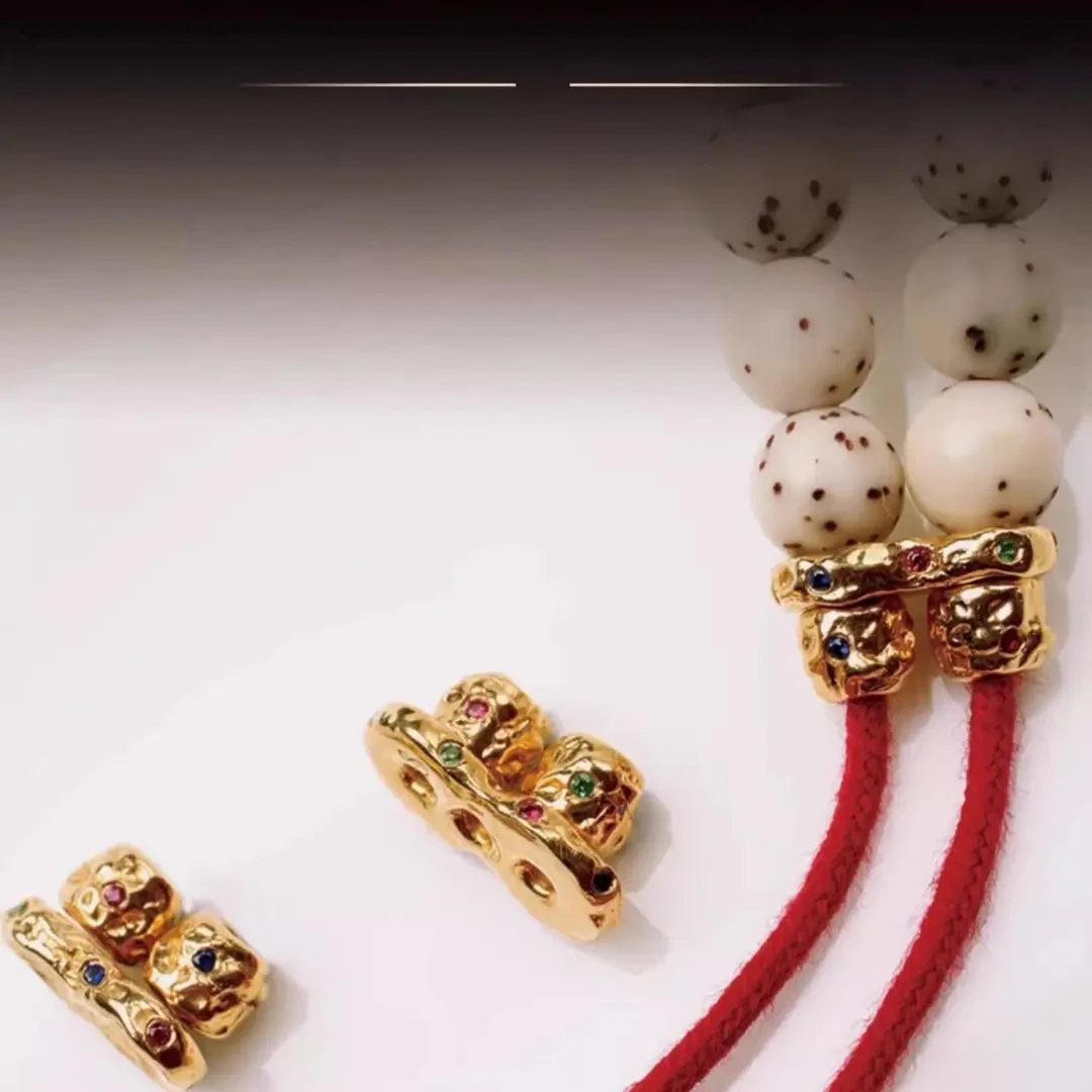 无相金色镶嵌藏式DIY饰品材料线束弟子珠好运八字环菩提三通配饰