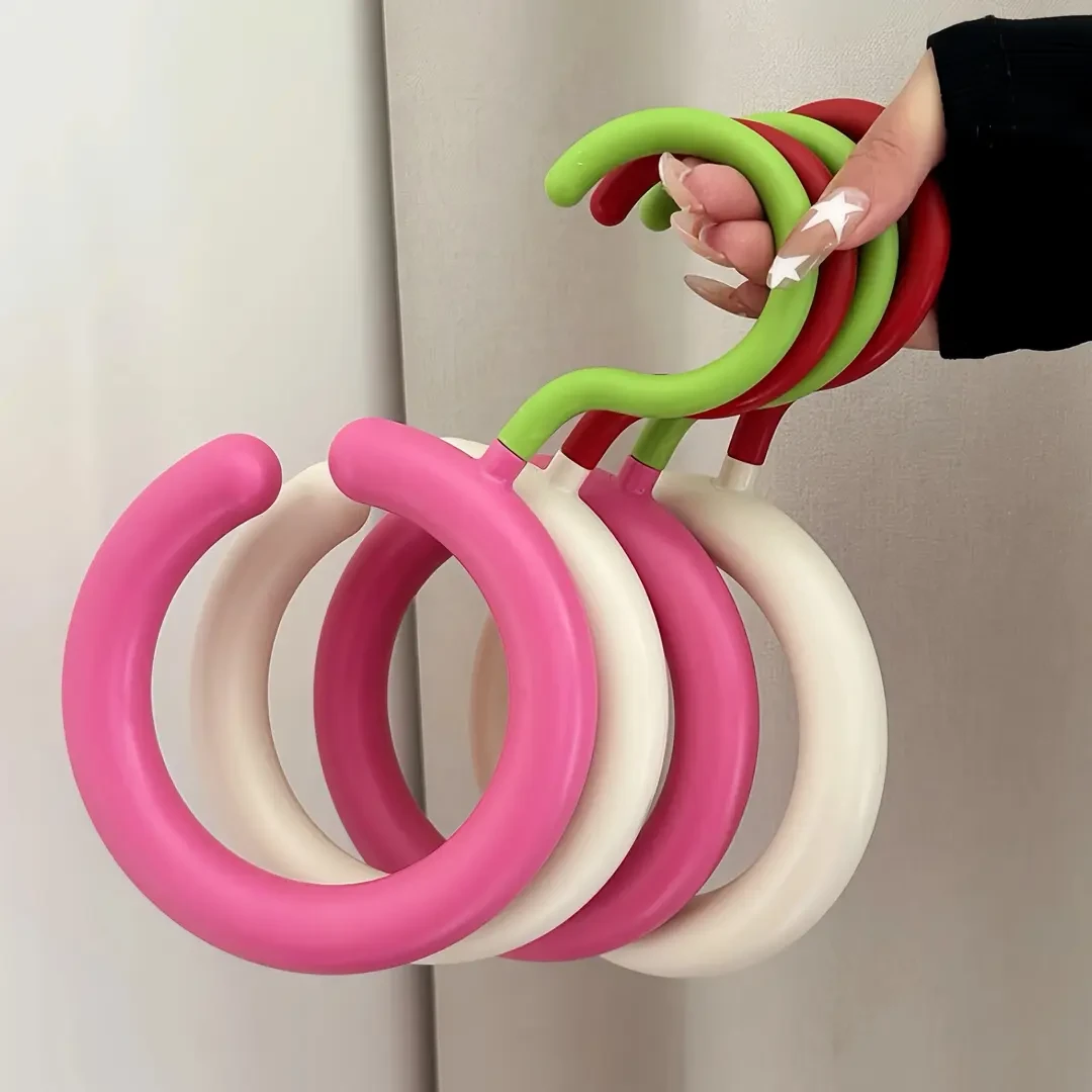 【买一送一】多巴胺圆形丝巾领带展示架围巾架家用多功能可旋转挂钩