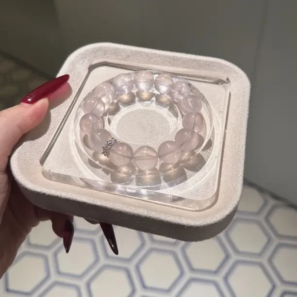 天然水晶六芒星粉水晶