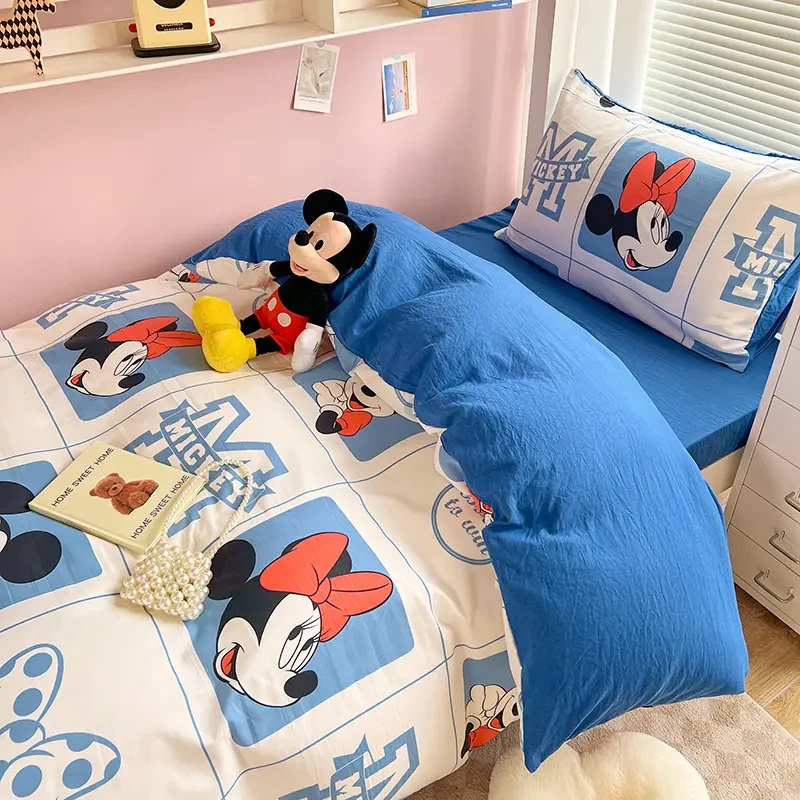 ins迪士尼卡通米奇床上单被非纯棉全棉儿童学生宿舍被套150x200cm