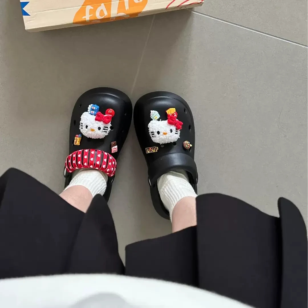 hellokittyy洞洞鞋女夏外穿厚底eva防滑防臭软底超火不累脚R106