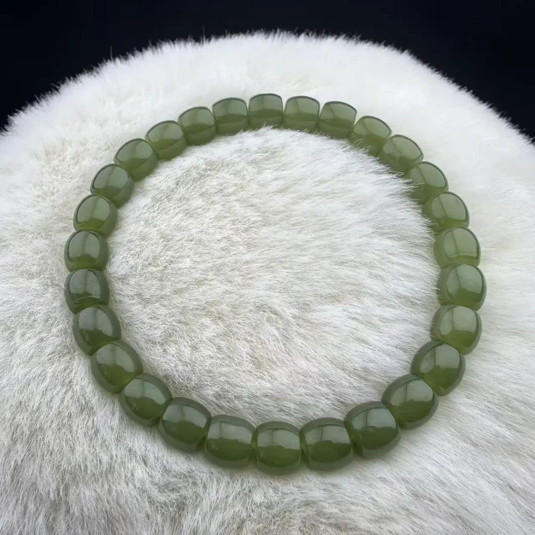 天然和田玉直切老型珠高品质