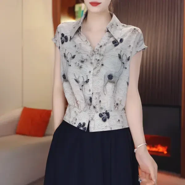 夏季精选设计感小众时尚气质女V领短袖t恤百搭