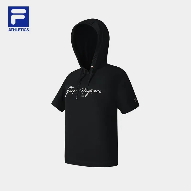 FILA斐乐正品女装春夏连帽T恤运动舒适休闲印花套头A11W521108F