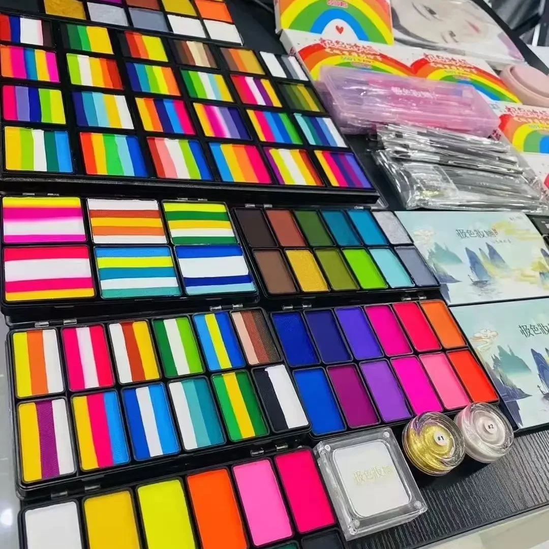 极色妆婳水性多色面部彩绘膏颜料高饱和易清洗安全