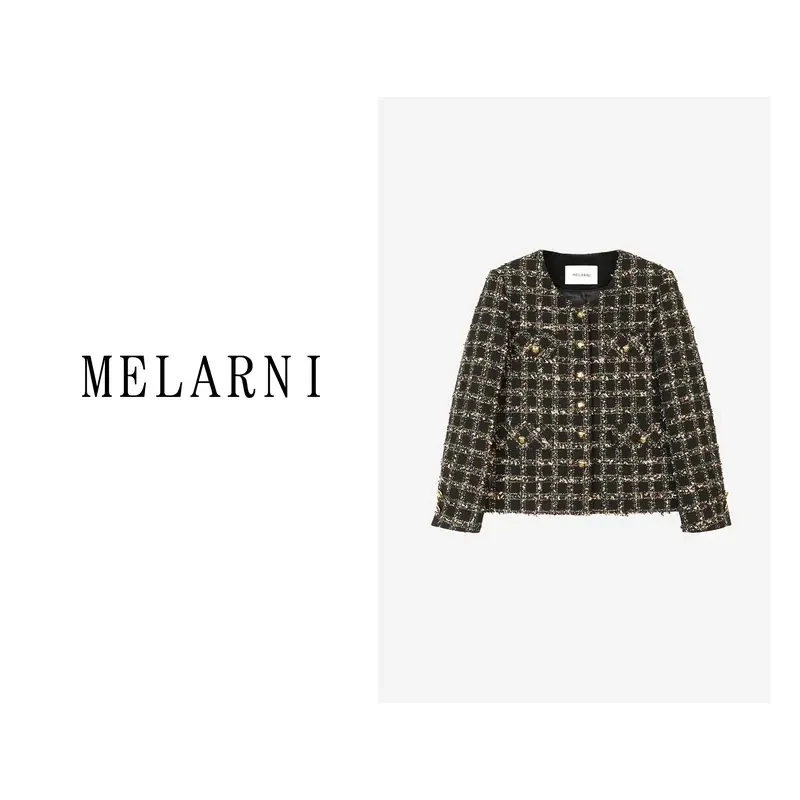【MELARNI】软糯舒适简约纯色百搭小香风外套MLN10570