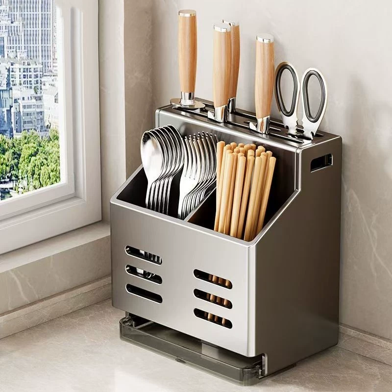 筷子笼子家用高档新款放勺子的收纳盒快子筷子筒挂墙壁挂式免打孔