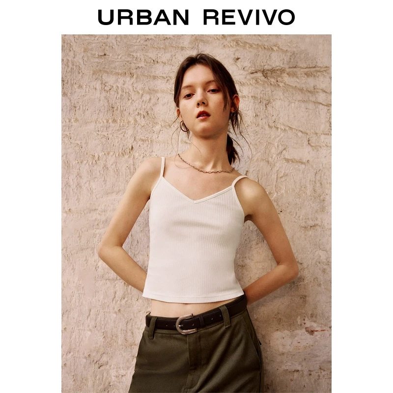 UR2025夏季新款女装简约基础百搭V领吊带背心UWB450025
